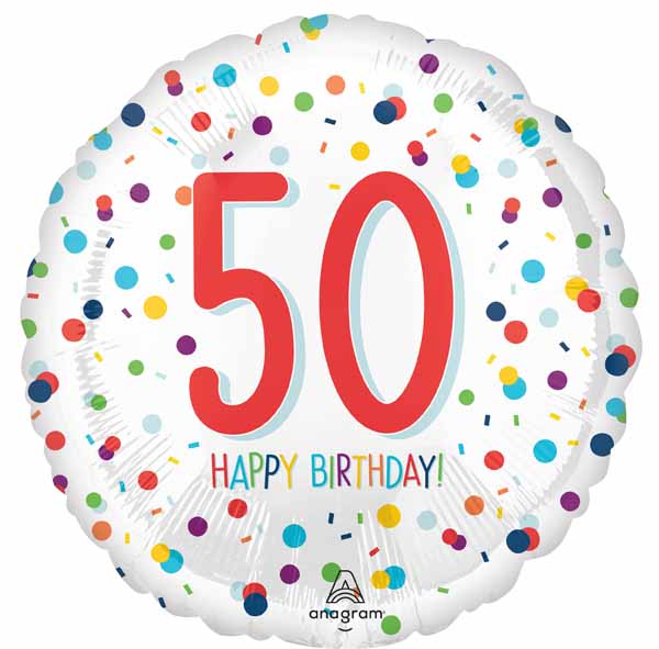 Happy Birthday 50th Confetti