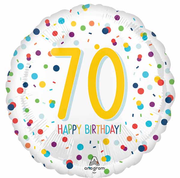 Happy Birthday 70 Confetti
