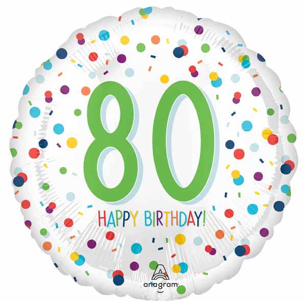 Happy Birthday 80th Confetti
