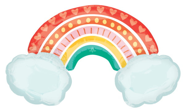 Happy Birthday Retro Rainbow Super Shape 37"