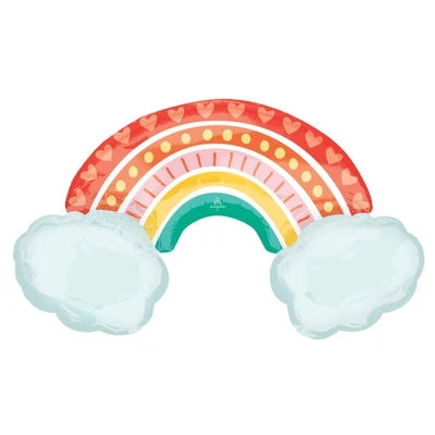 Happy Birthday Retro Rainbow Round 18"