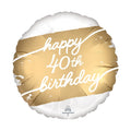 Happy 40th White and Gold