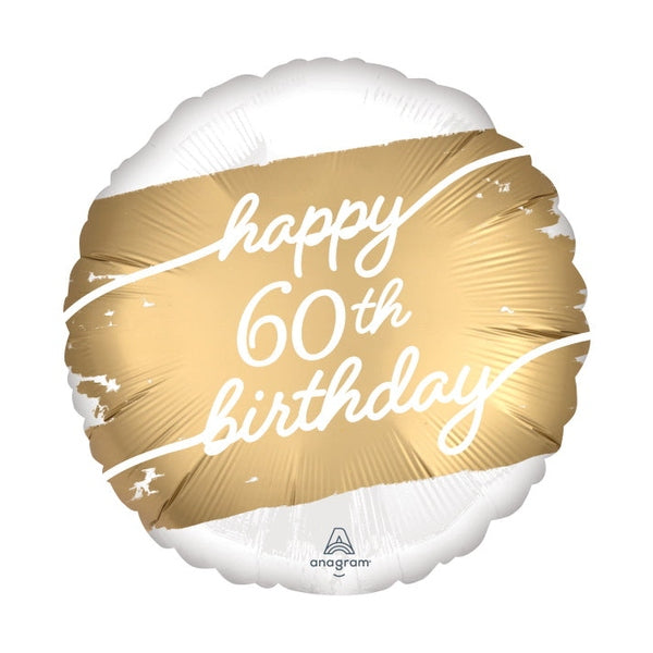 Happy 60th White and Gold
