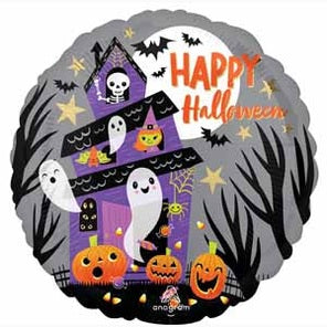 18" round Halloween House