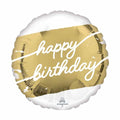 Happy Birthday White and Gold