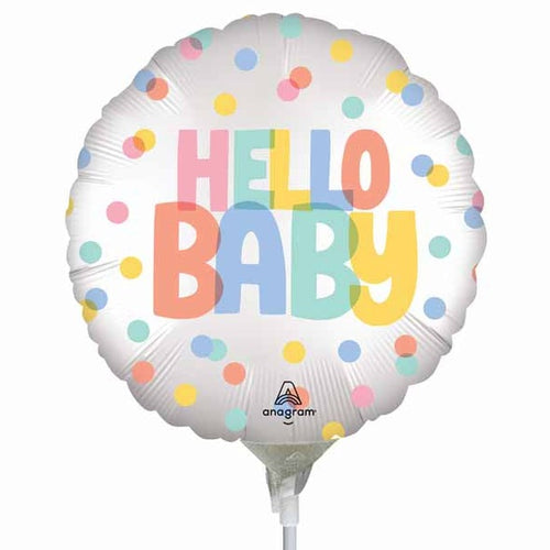 18" round Hello Baby with Neutral Colours and Polka Dots