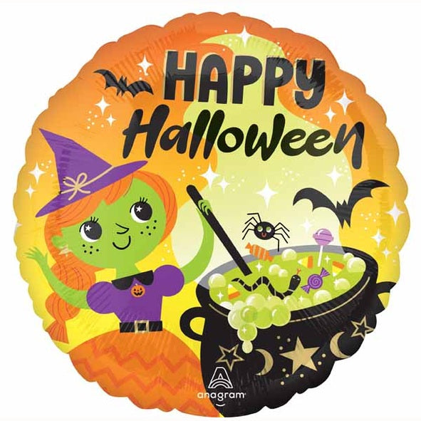18" round Happy Halloween Happy Witch