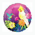 Tropical Birds on a Colourful Balloon