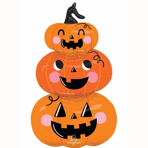 18" round Trick or Treat Pumpkin Stack balloon