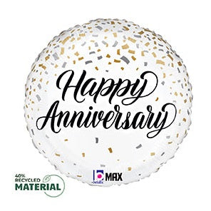 Happy Anniversary Round with Confetti