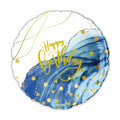 Happy Birthday White, Blue and Gold