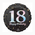 Happy Birthday Milestone 18 Black & Silver