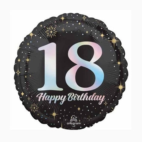 Happy Birthday Milestone 18 Black & Silver