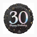 Happy Birthday Milestone 30 Black & Silver