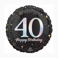 Happy Birthday Milestone 40 Black & Silver
