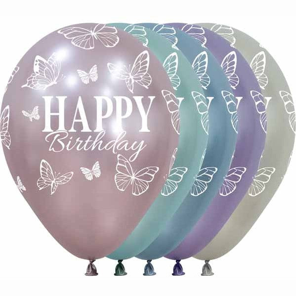 11" Happy Birthday Butterflies 5 Colours