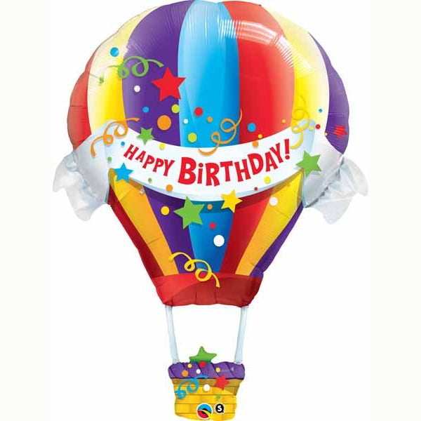 Happy Birthday Hot Air Balloon 42" Supershape