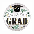 You Did It! Grad 18" round with ivy and cap
